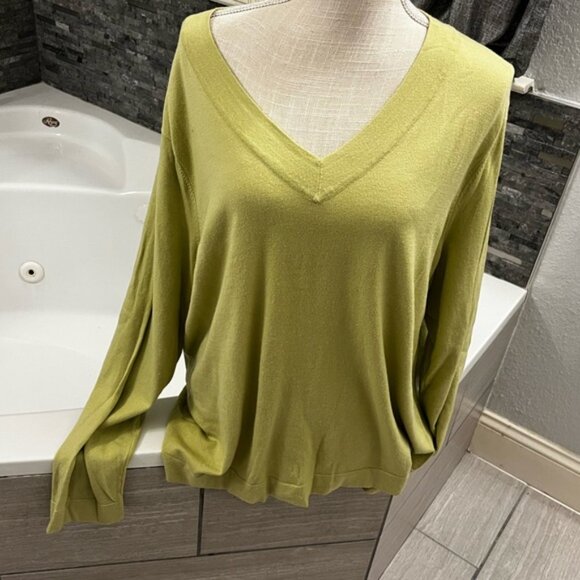 Talbots Women's Sweater in Light Olive 3X - Picture 3 of 7